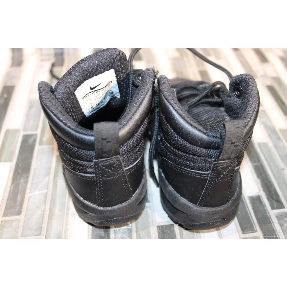 Nike ACG Manoa Leather TXT TD 'Triple Black' Little Kid Boots 7C